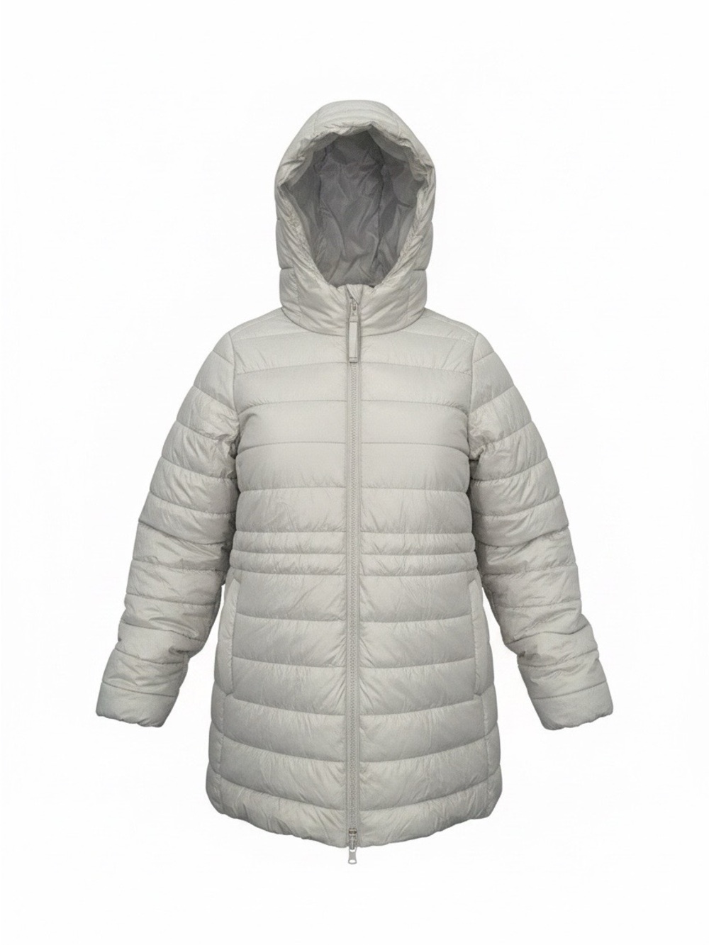 Swiss Tech Women's Hooded Quilted Puffer Jacket - Light Gray-XXL-winter-country